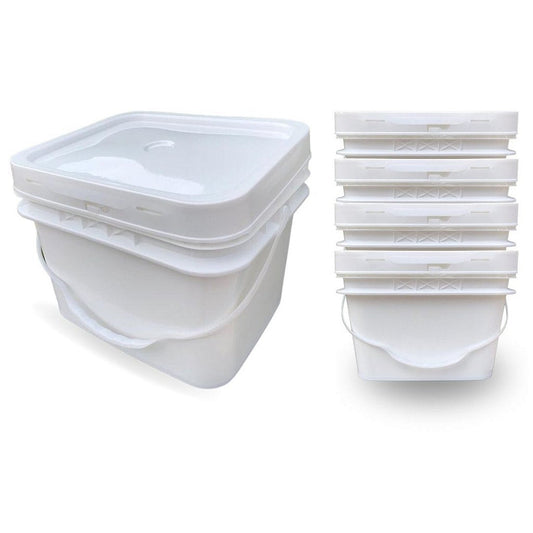 Balde 10L Retangular Tampa Lacre - Kit 05 Peças - Nastripack Embalagens