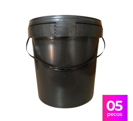 Balde 3.6 Litros Reciclado - Kit 05 Peças - Nastripack Embalagens