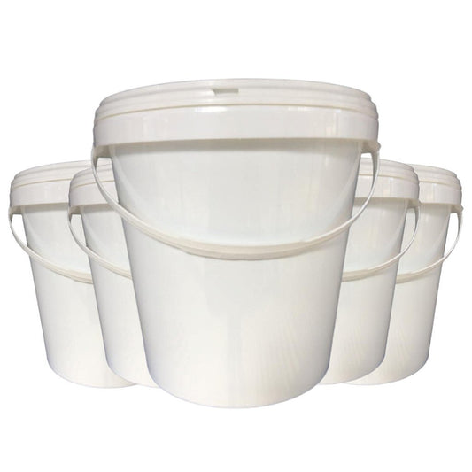 Balde Redondo 3.6 Litros com Tampa Lacre de Segurança e Alça Plástica - 05 Peças - Nastripack Embalagens