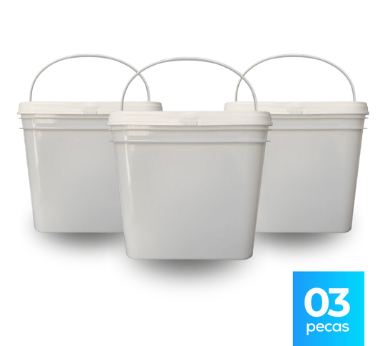 Balde Retangular - 03 Peças - Nastripack Embalagens