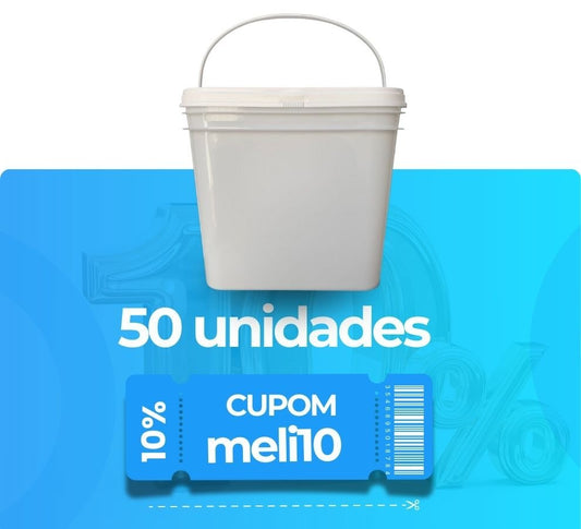 Balde Retangular 3.6 Litros BPA Free - 50 Peças - Nastripack Embalagens