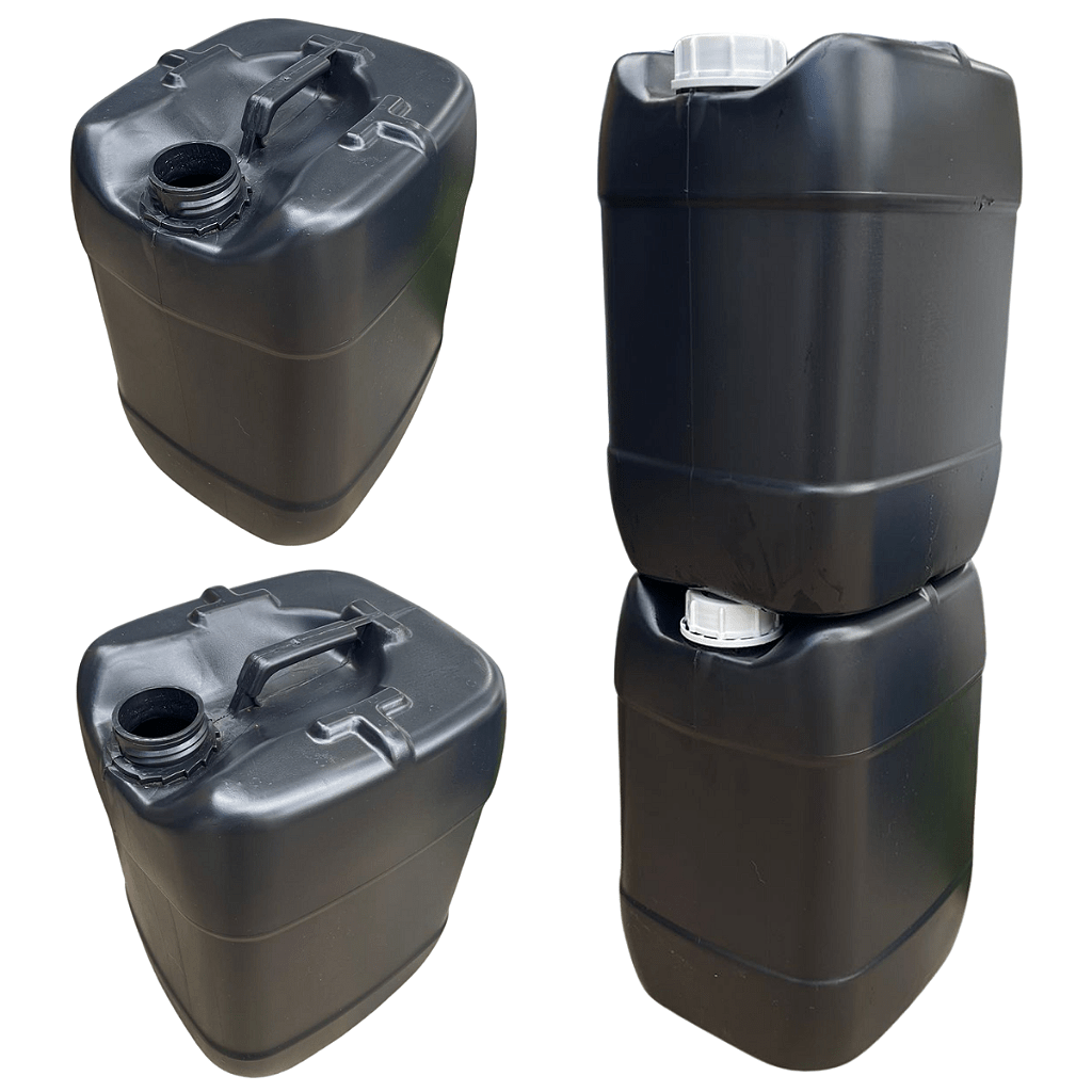 Galão 20L Preto Reciclado com Tampa Lacre e Anel Vedante - 03 Peças - Nastripack Embalagens