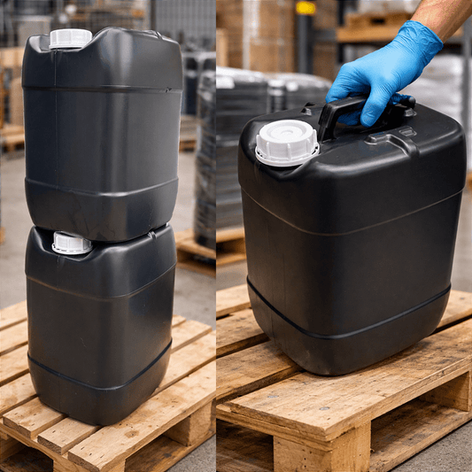 Galão 20L Preto Reciclado com Tampa Lacre e Anel Vedante - 03 Peças - Nastripack Embalagens