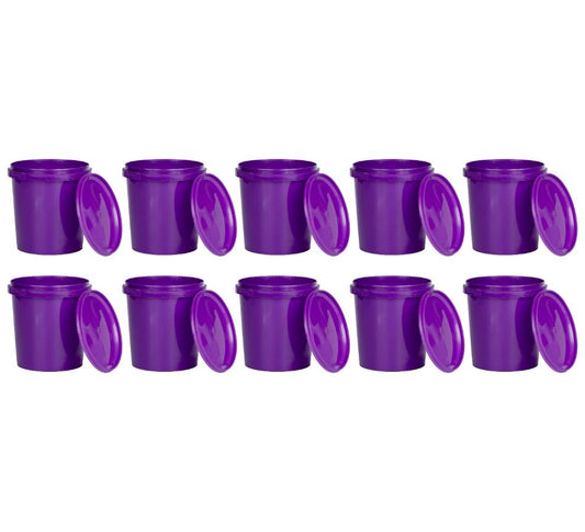 Pote 1 Litro Roxo com Tampa Lacre - Kit com 10 Peças - Nastripack Embalagens
