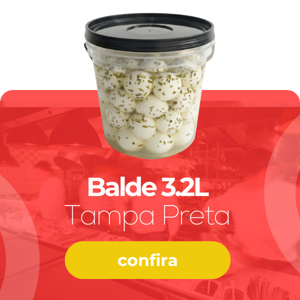 Balde 3.2L Transparente Tampa Preta