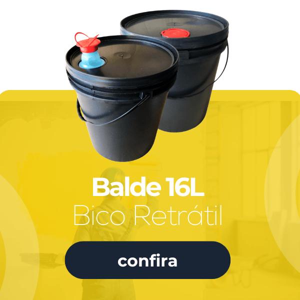 Balde 16L Preto Reciclado com Tampa Despejo Retrátil - Nastripack Embalagens