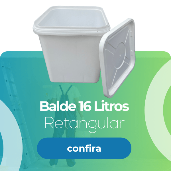 Balde 16L Retangular Branco Reciclado - Nastripack Embalagens
