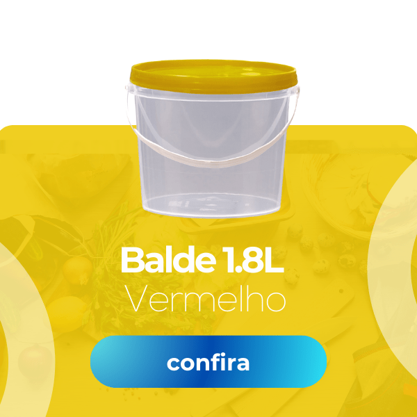 Balde 1.8L Tampa Amarela - Nastripack Embalagens