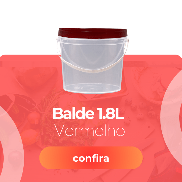 Balde 1.8L Tampa Vermelha - Nastripack Embalagens