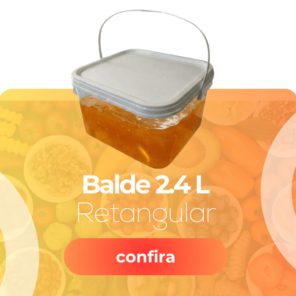 Balde 2.4L Retangular Transparente - Nastripack Embalagens