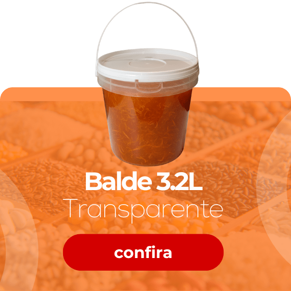 Balde 3.2L Transparente com Tampa Branca - Nastripack Embalagens