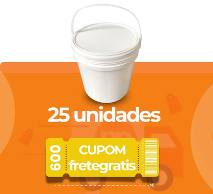 Balde 10L Tampa Lacre Atoxico BPA Free - 25 Peças - Nastripack Embalagens