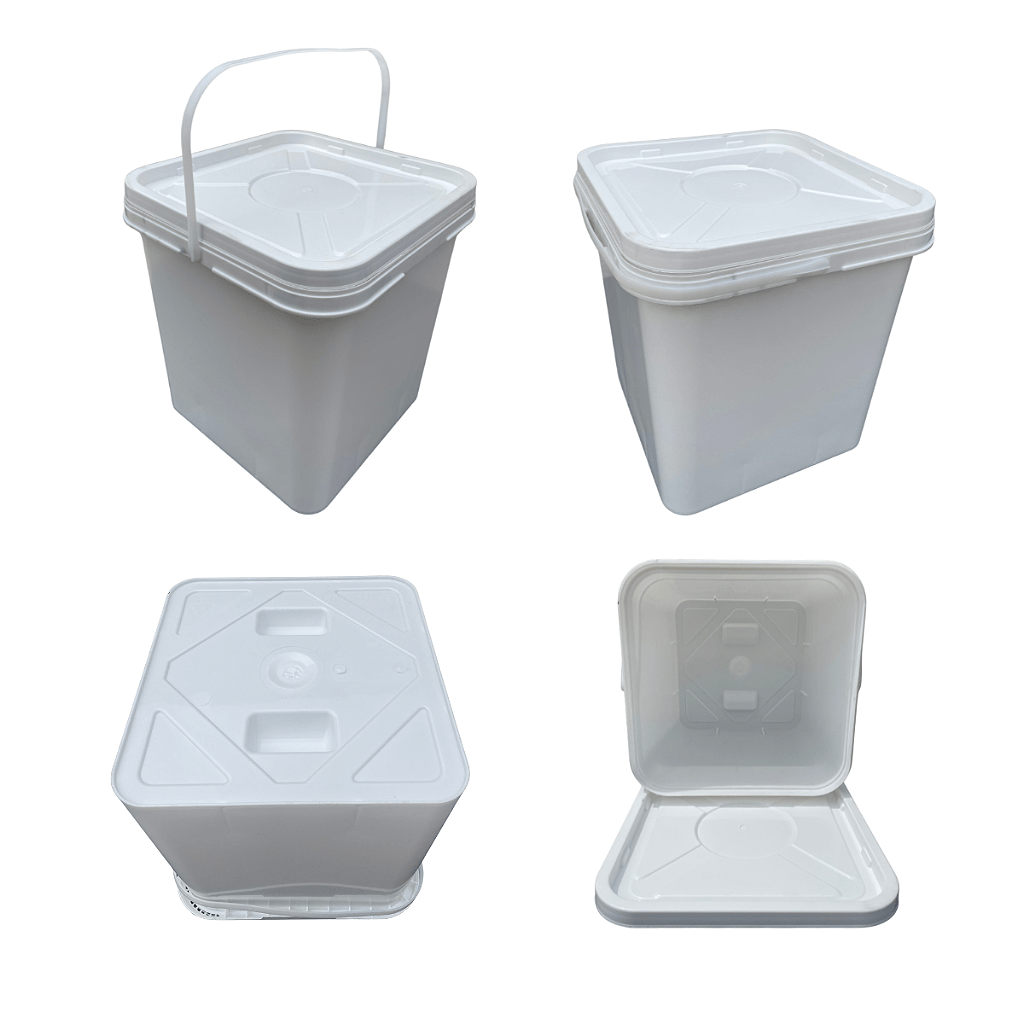 Balde 16 Litros Retangular Branco Tampa Lacre Mulituso - 08 Peças - Nastripack Embalagens