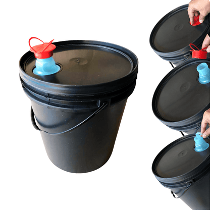 Balde 16L Preto Reciclado com Tampa Lacre Bico Retrátil - 2 Pcs - Nastripack Embalagens