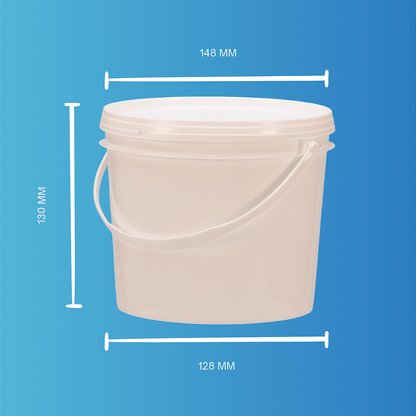 Balde 1.8 Litros Branco Atóxico com Tampa - Kit 20 Peças - Nastripack Embalagens