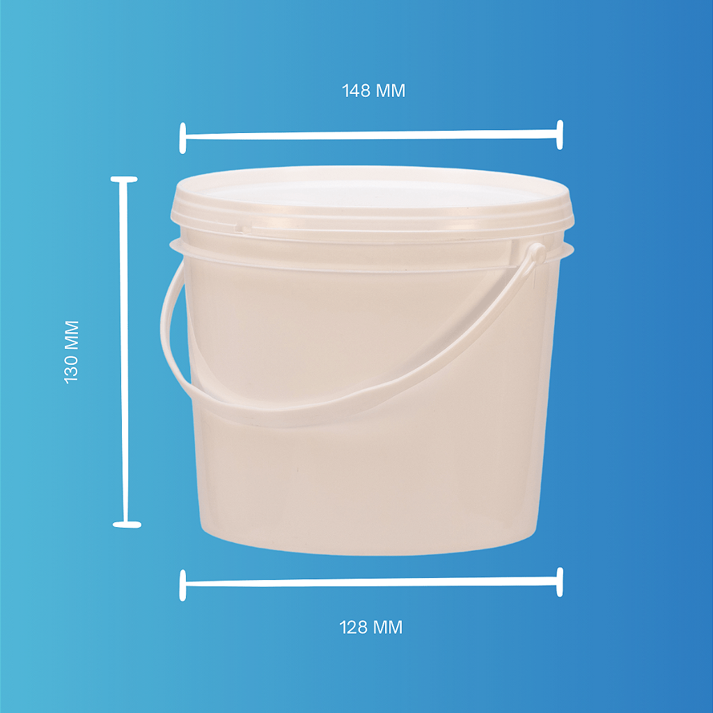 Balde 1.8L Branco Atóxico Tampa Lacre - Kit 25 Peças - Nastripack Embalagens