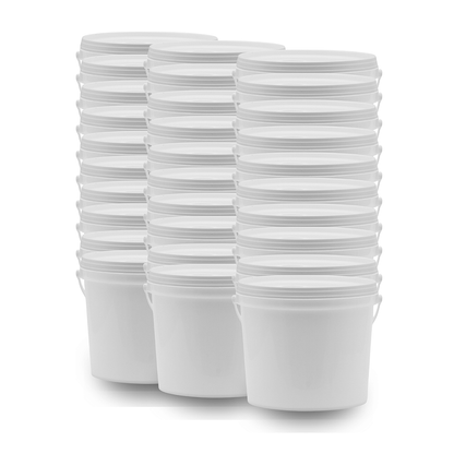 Balde 1.8L Branco Plástico Atóxico Tampa Lacre BPA Free - Kit 30 Peças - Nastripack Embalagens