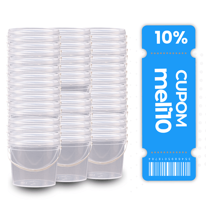 Balde 1.8L Transparente Atoxico com Tampa - 30 peças - Nastripack Embalagens