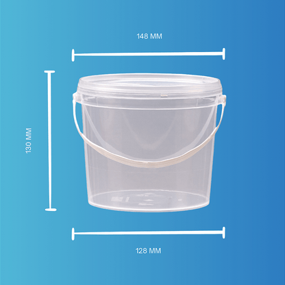 Balde 1.8L Transparente Atoxico com Tampa - 30 peças - Nastripack Embalagens