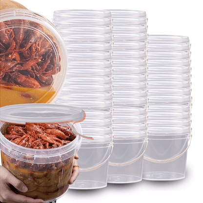 Balde 1.8L Transparente com Tampa - 25 peças - Nastripack Embalagens