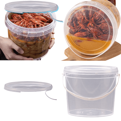 Balde 1.8L Transparente com Tampa - 25 peças - Nastripack Embalagens