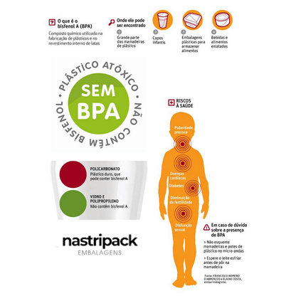 Balde 1.8L Transparente com Tampa Lacre - 10 peças - Nastripack Embalagens