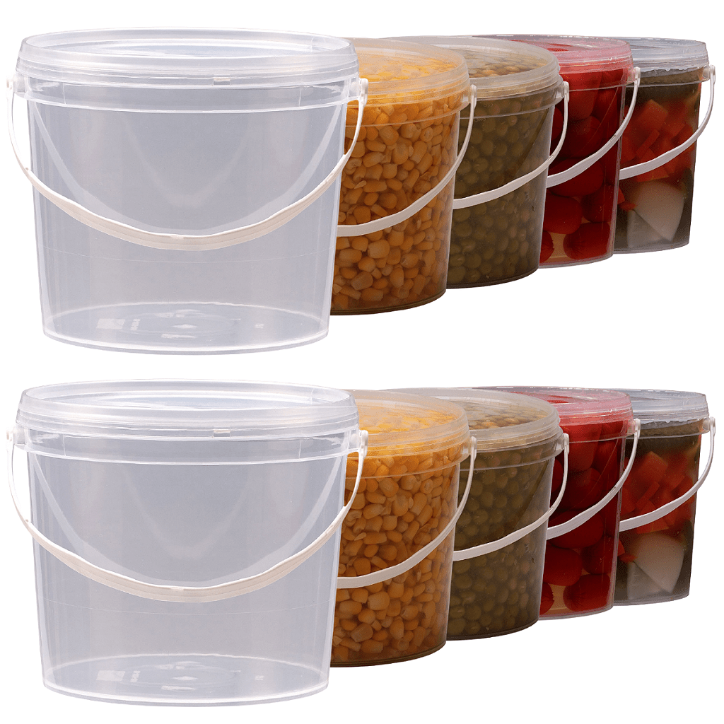 Balde 1.8L Transparente com Tampa Lacre - 10 peças - Nastripack Embalagens