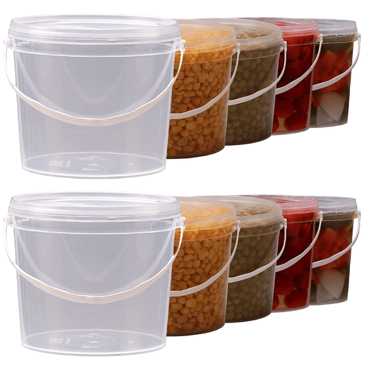 Balde 1.8L Transparente com Tampa Lacre - 10 peças - Nastripack Embalagens