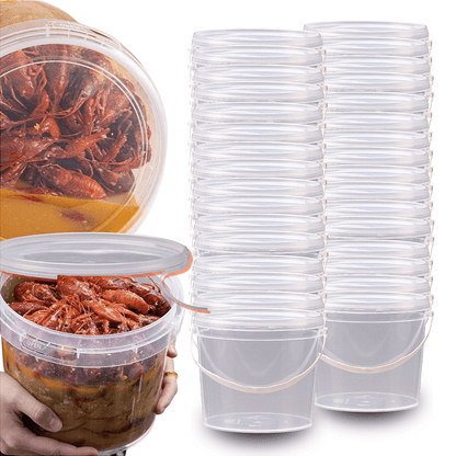 Balde 1.8L Transparente com Tampa Lacre Atoxico - Kit 20 Pcs - Nastripack Embalagens