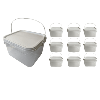 Balde 2.4 Litros Retangular Transparente para Aimentos - Kit 09 Peças - Nastripack Embalagens