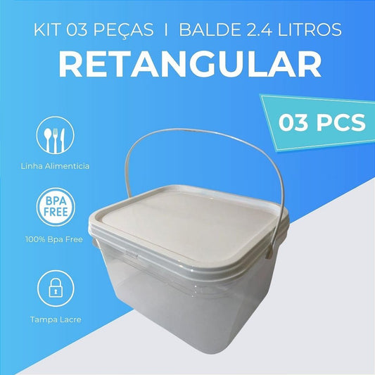 Balde 2.4L - Kit 03 Peças - Nastripack Embalagens