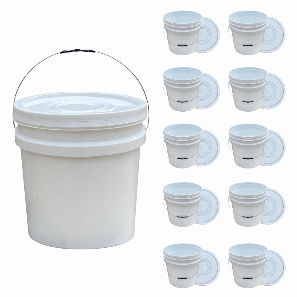 Balde 30 litros com tampa e alça metalica multiuso - 10 Pcs - Nastripack Embalagens