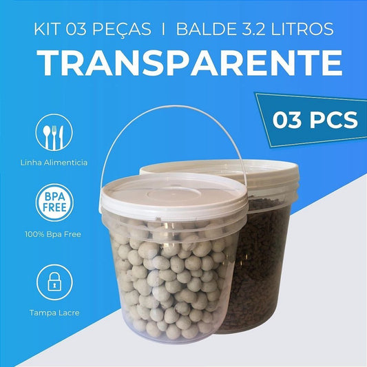 Balde 3.2L - Kit 03 Peças - Nastripack Embalagens