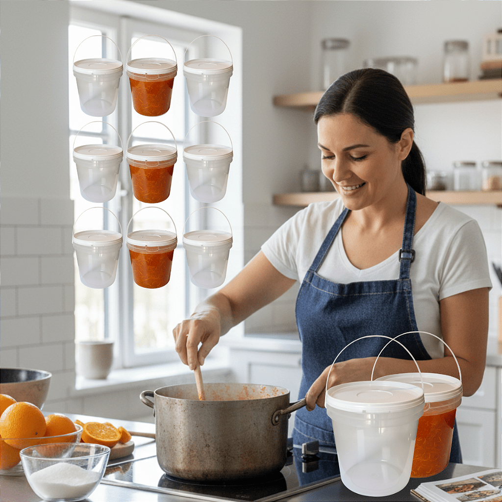 Balde 3.2L para Alimento Transparente com Tampa - Kit 09 Und - Nastripack Embalagens