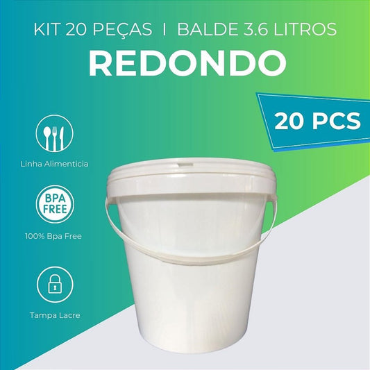 Balde 3.6L - 20 Peças - Nastripack Embalagens