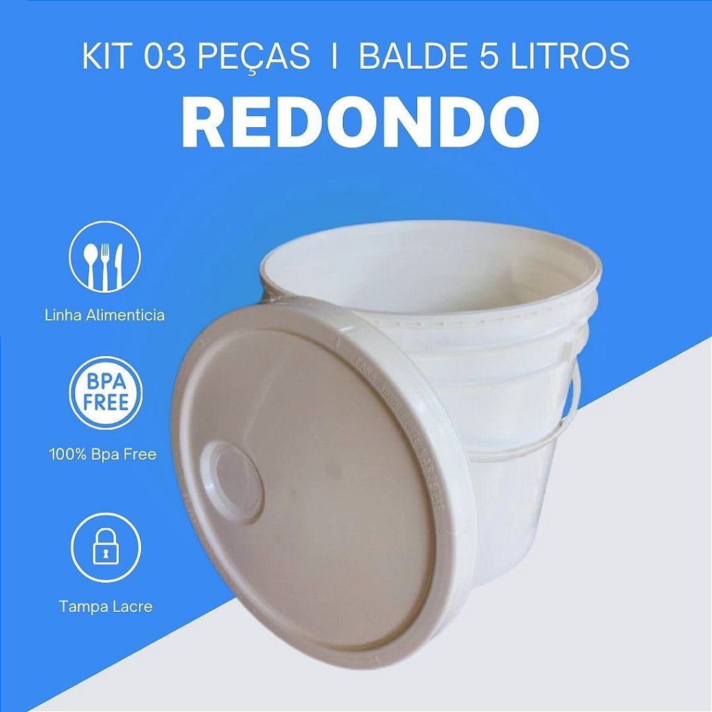 Balde 5L - Kit 03 Peças - Nastripack Embalagens