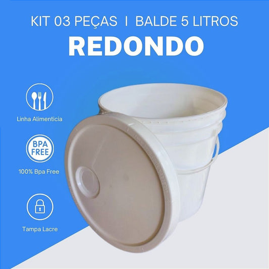 Balde 5L - Kit 03 Peças - Nastripack Embalagens
