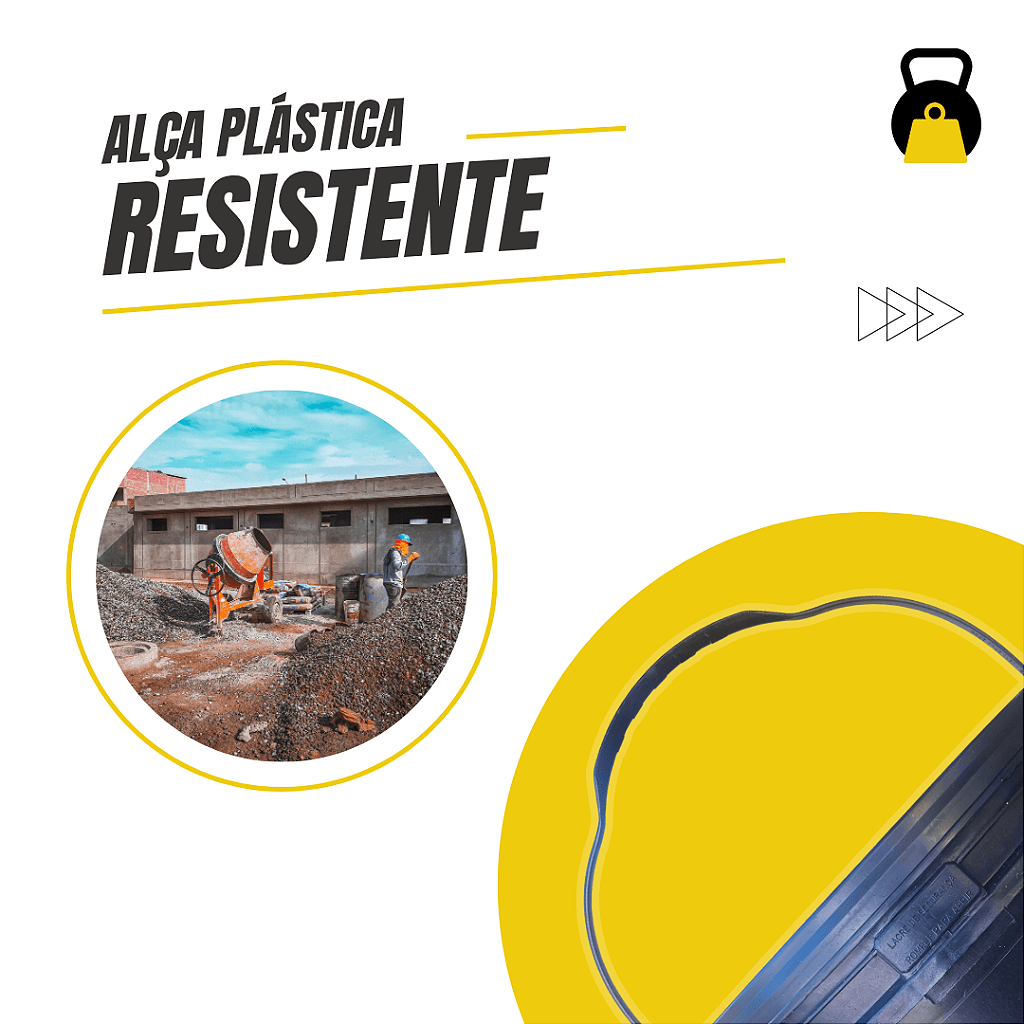 Balde Barato 16L Reciclado Novo com Tampa Lacre e Alça Resistente - Kit 05 Peças - Nastripack Embalagens
