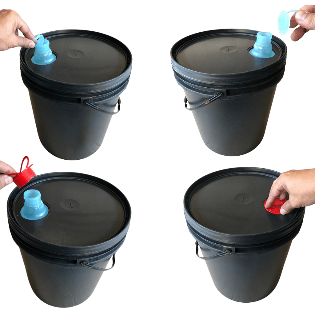 Balde com Bico Despejo Retrátil Tampa Lacre 16L - Kit 04 Pcs - Nastripack Embalagens