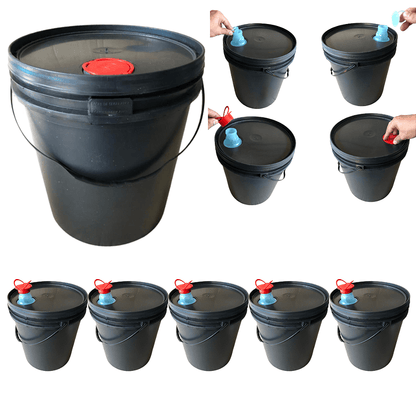 Balde com Tampa e Bico Despejo Retratil de 16L - Kit 05 Pcs - Nastripack Embalagens