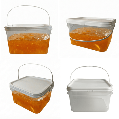 Balde com Tampa Lacre 2.4L Transparente Atóxico - 04 Und - Nastripack Embalagens