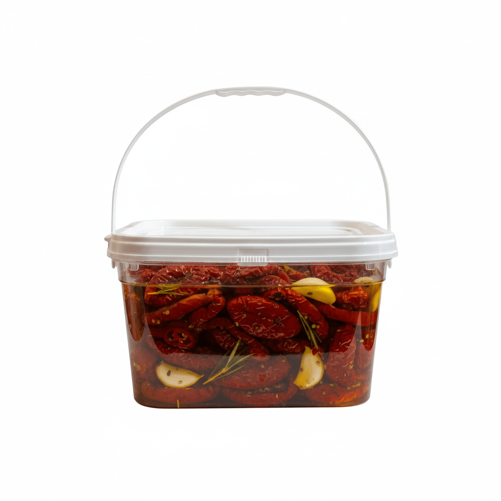 Balde com Tampa Lacre 2.4L Transparente Atóxico - 04 Und - Nastripack Embalagens