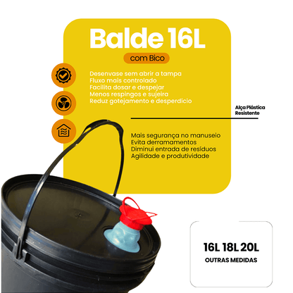 Balde com Tampa Lacre com Bico de Despejo Retrátil - 07 Pcs - Nastripack Embalagens