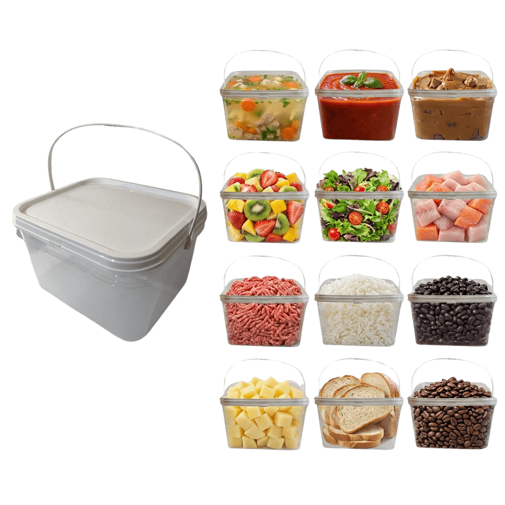 Balde com Tampa Lacre para Armazenar Alimentos 2.4L - 12 Pcs - Nastripack Embalagens