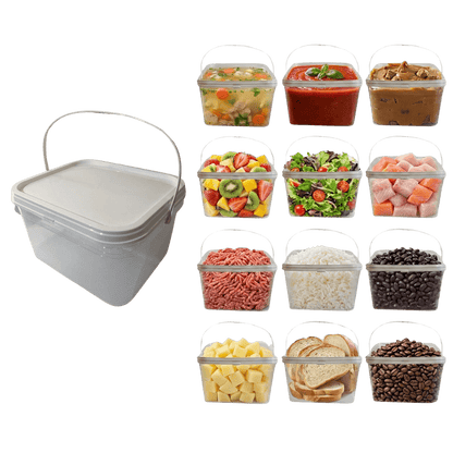 Balde com Tampa Lacre para Armazenar Alimentos 2.4L - 12 Pcs - Nastripack Embalagens