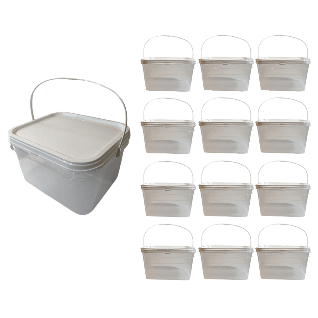 Balde com Tampa Lacre para Armazenar Alimentos 2.4L - 12 Pcs - Nastripack Embalagens