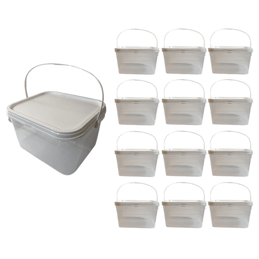 Balde com Tampa Lacre para Armazenar Alimentos 2.4L - 12 Pcs - Nastripack Embalagens