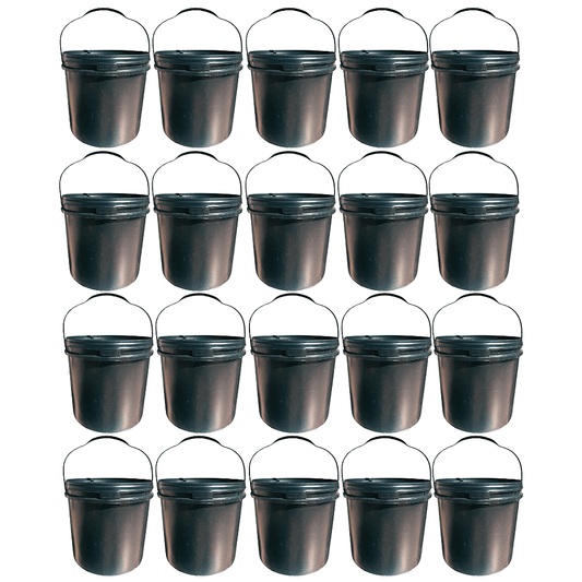 Balde com Tampa Novo 16 Litros Reciclado Preto - Kit 20 Peças - Nastripack Embalagens