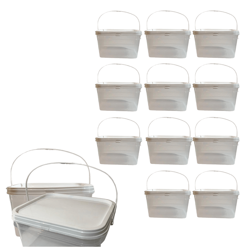 Balde com Tampa Retangular 2.4L para Armazenar Alimentos - 11 Peças - Nastripack Embalagens