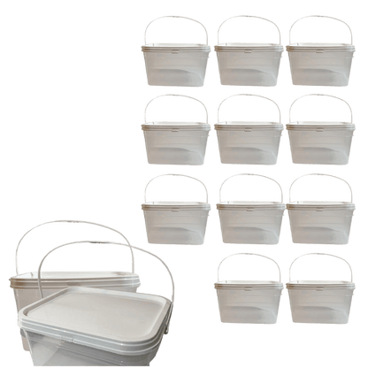 Balde com Tampa Retangular 2.4L para Armazenar Alimentos - 11 Peças - Nastripack Embalagens